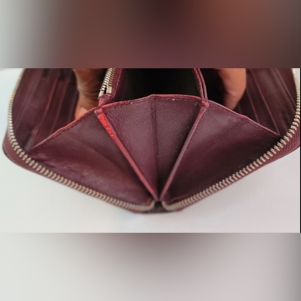 Dior Bordeaux Trotter Patent Leather Long Zippy Wallet COA - Picture 14 of 16